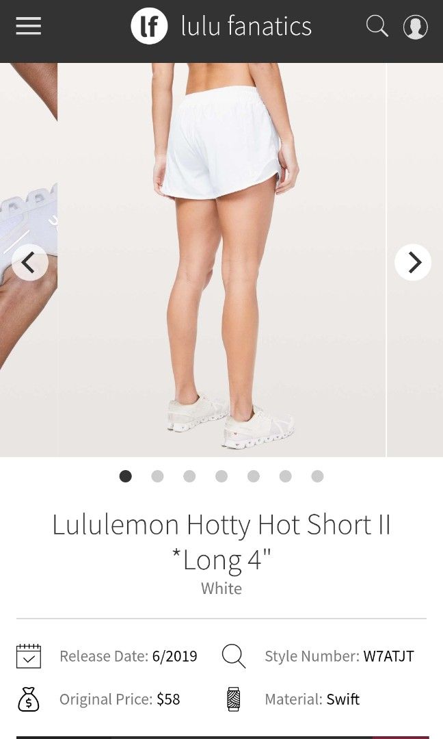 Lululemon hotty hot short II white dot 6 (Category: Activewear) located in San Pedro. Submitted by thriftersthrift (Listing ID 1453700626, Image 2). Description: Waistline (inches) :24 Length(inches) :10 Good condition Already wash Color rate : 9.5 /10 🌵ALL ITEMS ARE FROM UKAY BALE SO MANAGE YOUR EXPECTATION 🌵 ASK SELLER FOR MORE INFORMATION COLOR MAY CHANGE TRU LIGHTING.