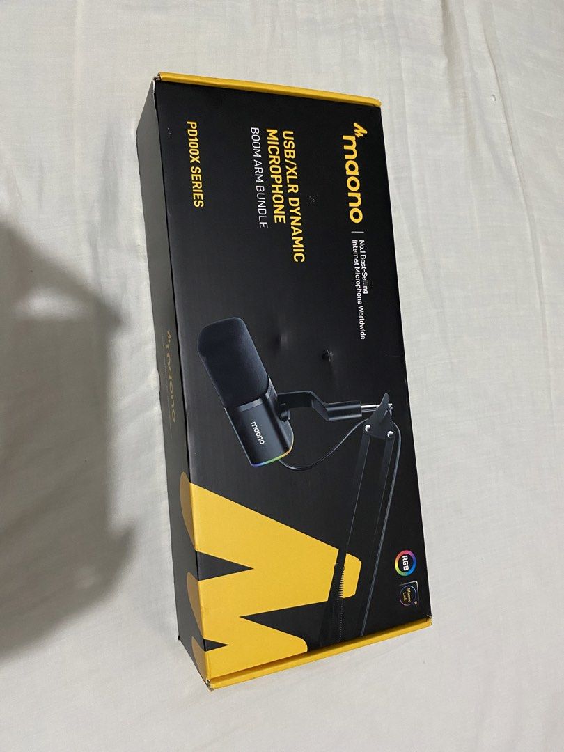 Maono PD100X Series USB/XLR Dynamic Microphone Boom Arm Bundle (Category: Microphones) located in Cebu City. Submitted by luchador22 (Listing ID 1453770767, Image 1). Description: - Maono PD100X Series microphone bundle - Includes USB/XLR dynamic microphone - Comes with a boom arm - All items in original packaging - User manual and helpful tips included - Ideal for streaming and recording purposes -Barely used, like 1-2 times only when testing P.