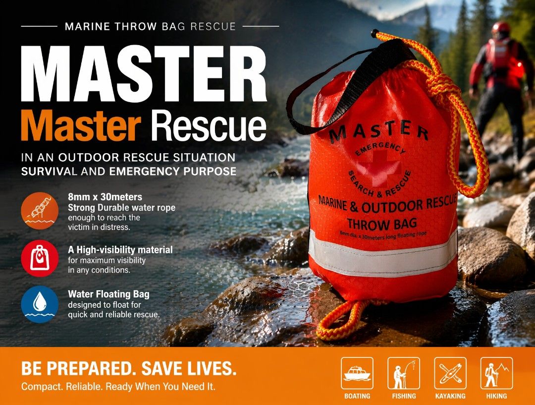 Marine Rescue Throw bag Emergency Throw Bag (Category: Water Sports) located in Makati City. Submitted by fil.alert.mdse (Listing ID 1242173947, Image 1). Description: Description: Throw bag Emergency Rescue and a Floating bag 5kN 8mm x 21meters & 30 meters Floating Rope a Non-Kinking Rope easy to throw to the victim, during flooding and Emergency Rescue. Reflectorized w/ high intensity reflective material 50CM x 45.7m Purposes: Lake and River Re