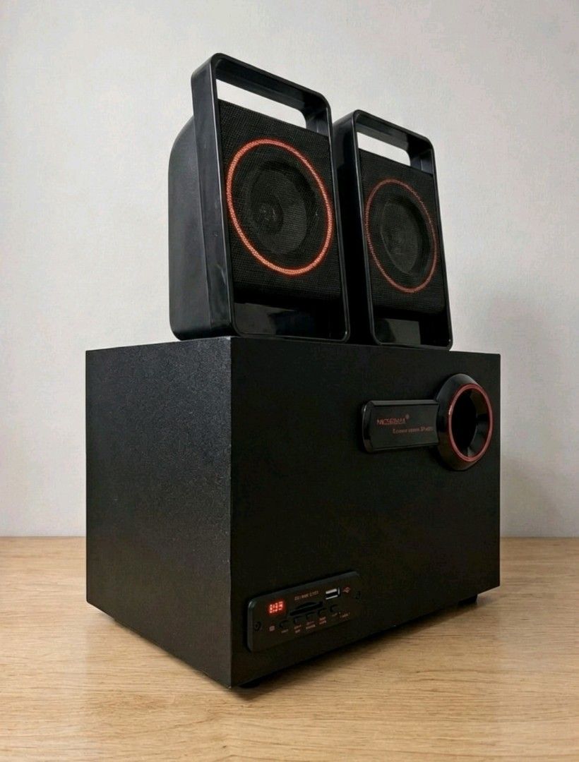 Micromax SP-401 Speaker System with Subwoofer (Category: Soundbars, Speakers & Amplifiers) located in Manila. Submitted by deeyorr (Listing ID 1453651571, Image 2). Description: - Micromax 2.1 Speaker System - Includes Subwoofer and 2 Satellite Speakers - SD Card and USB Inputs for Music Playback - Controls: Input, Volume, Play/Pause, Next, EQ, LED LOC NORTH CALOOCAN.