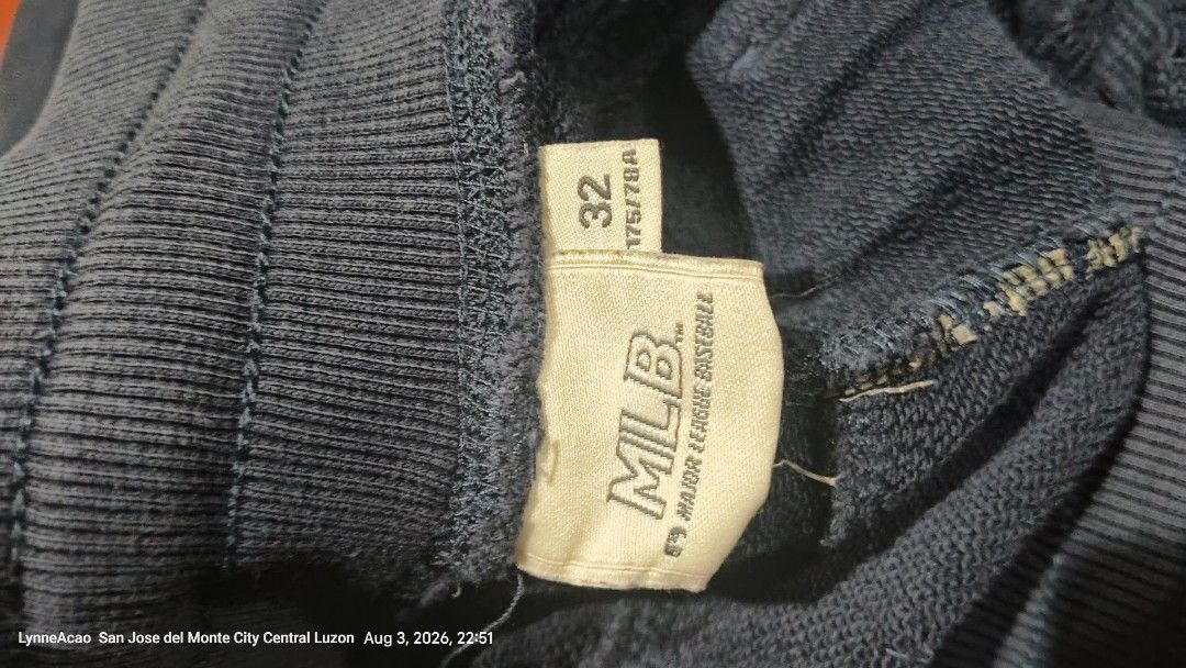 MLB New York Yankees Patched Sweatpants Size 32 (Category: Joggers) located in Manila. Submitted by rhobin.m08 (Listing ID 1453622749, Image 3). Description: - Navy blue sweatpants - Size 32 - All-over New York Yankees patches - Yankees logo on back pocket - 'Yankees' script down the leg - Comfortable cotton blend fabric - Ideal for casual wear and showing team spirit.