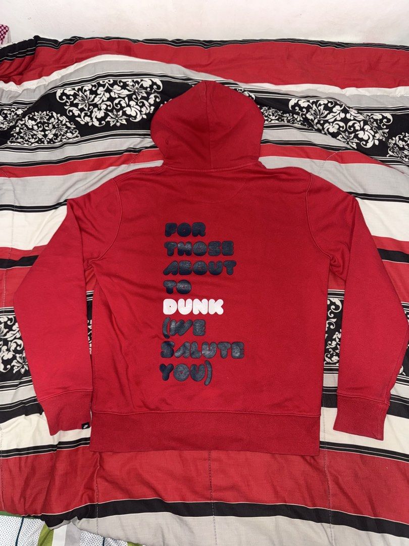 Nike Red Zip-Up Hoodie "Let It Dunk" (Category: Hoodies) located in Manila. Submitted by riyhun (Listing ID 1453799928, Image 2). Description: Dimes: 20x24.