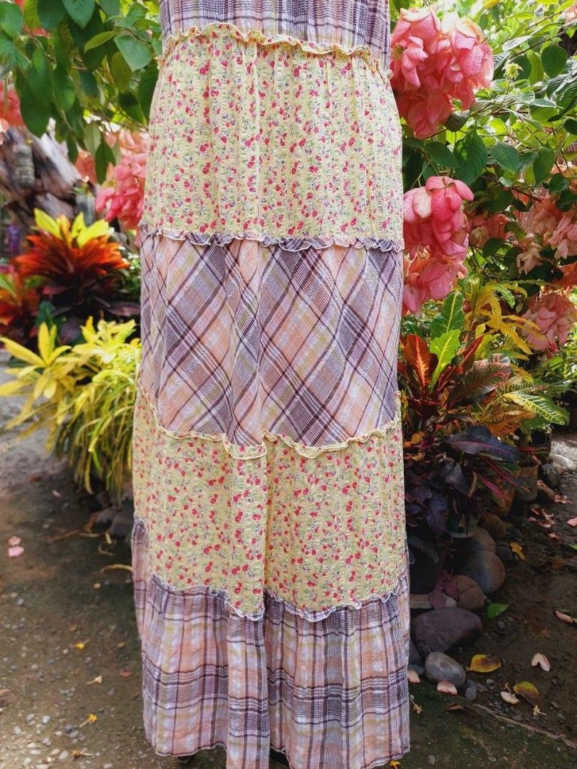 Patchwork tiered maxi dress (Category: Dresses) located in Echague. Submitted by ribbitpicks (Listing ID 1453776216, Image 2). Description: .