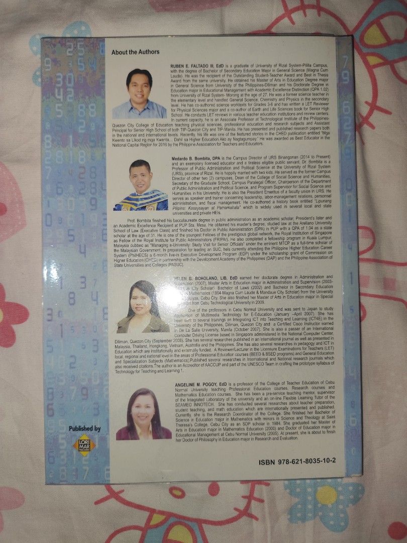 Practical Research 2 Quantitative Research Textbook for Senior High School (Category: Textbooks) located in Quezon City. Submitted by dalloved (Listing ID 1453786004, Image 2). Description: - Published by Lorimar Publishing Inc. (Authors: Ruben E. Faltado III, Medardo B. Bombita, Helen B. Boholano, Angeline M. Pogoy) - Comes with a plastic cover, but NEVER USED. No marks. As good as new..