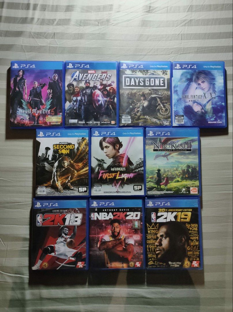 PS4 Games for sale (Category: PlayStation) located in Meycauayan. Submitted by kukuonlineshoppe (Listing ID 1453732810, Image 1). Description: for sale‼️ Dmc5 - P900 (like new) Anvengers - P800 (like new) Days gone - P900 (like new) Nba 2k18 - P400 Nba 2k19 - P400 Nba 2k20 - P400 Final fantasy x/x-2 remastered - P800 (like new) Ni no Kuni 2 - P700 (like new) First light - P600 Second son - P600 pick up only 📍potrero, malabon less.
