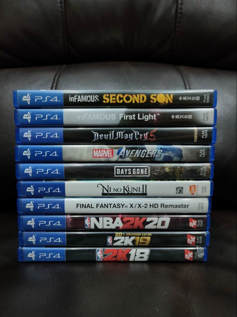 PS4 Games for sale (Category: PlayStation) located in Meycauayan. Submitted by kukuonlineshoppe (Listing ID 1453732810, Image 2). Description: for sale‼️ Dmc5 - P900 (like new) Anvengers - P800 (like new) Days gone - P900 (like new) Nba 2k18 - P400 Nba 2k19 - P400 Nba 2k20 - P400 Final fantasy x/x-2 remastered - P800 (like new) Ni no Kuni 2 - P700 (like new) First light - P600 Second son - P600 pick up only 📍potrero, malabon less.
