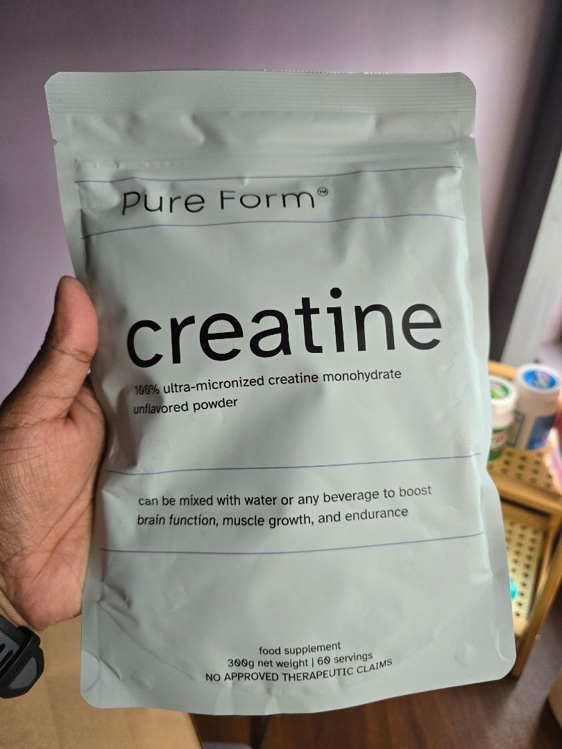 Pureform Creatine Monohydrate 300 g Sealed (Category: Sports & Fitness Nutrition) located in Quezon City. Submitted by kanorrs27 (Listing ID 1453741202, Image 3). Description: For sale Pureform Creatine Monohydrate Aug 2027 Expiry Slightly Negotiable Near SM Novaliches QC.