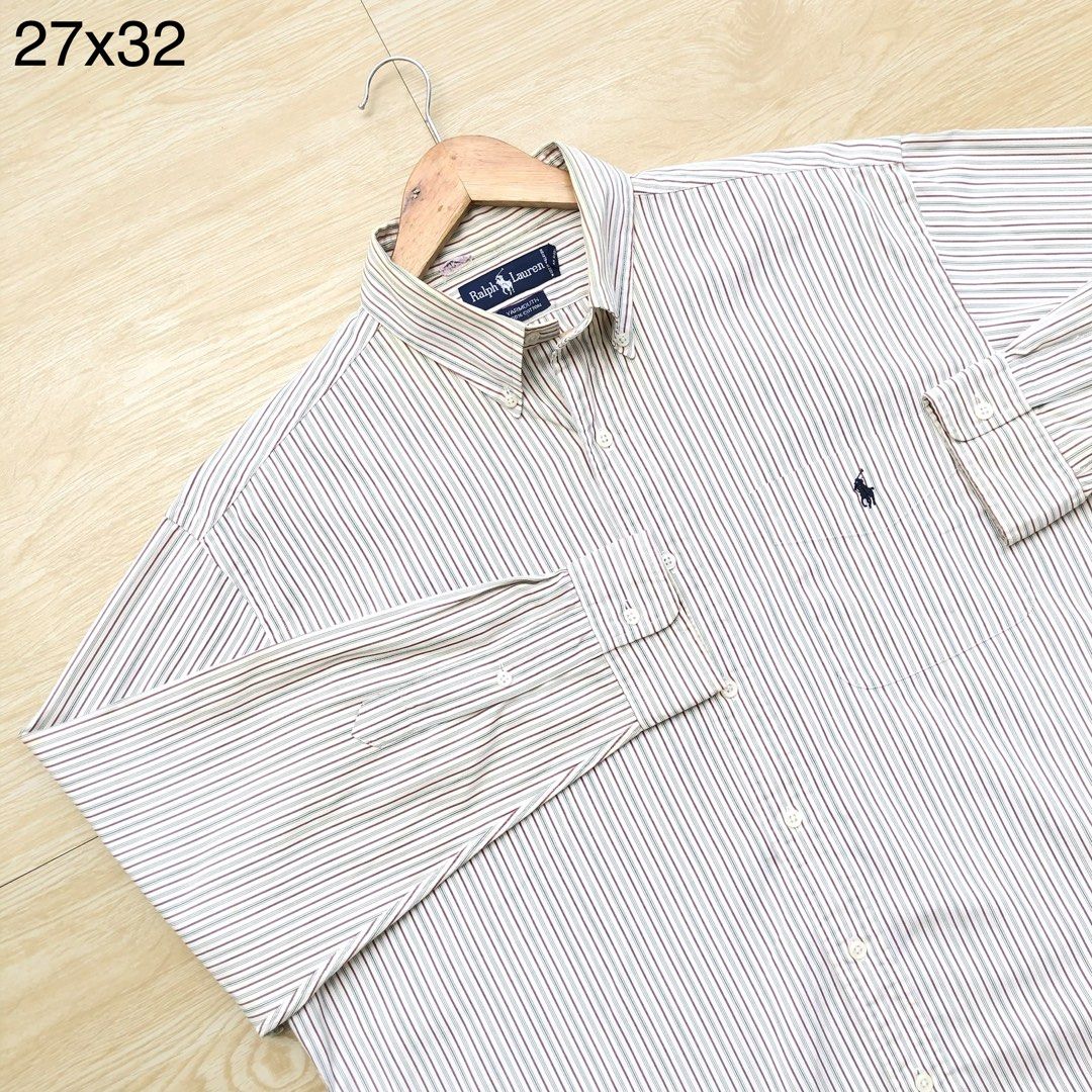 Ralph Lauren Polo long sleeves (Category: Formal Shirts) located in Cavite. Submitted by nicepicker (Listing ID 1453782772, Image 2). Description: Size on Tag: 16 Dimension: 27 x 32 Condition: 9/10 Flaws: Stain and pin hole.