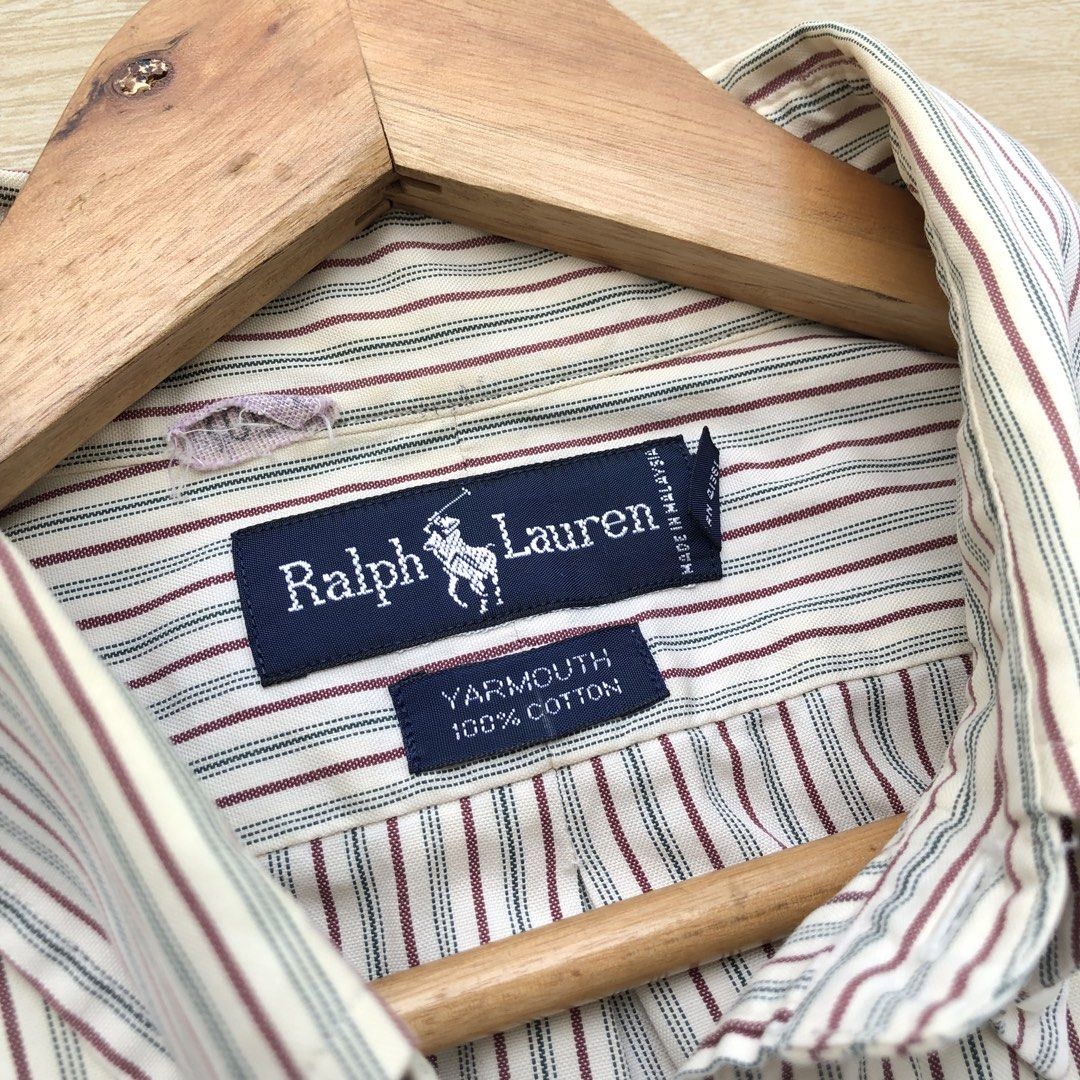 Ralph Lauren Polo long sleeves (Category: Formal Shirts) located in Cavite. Submitted by nicepicker (Listing ID 1453782772, Image 3). Description: Size on Tag: 16 Dimension: 27 x 32 Condition: 9/10 Flaws: Stain and pin hole.