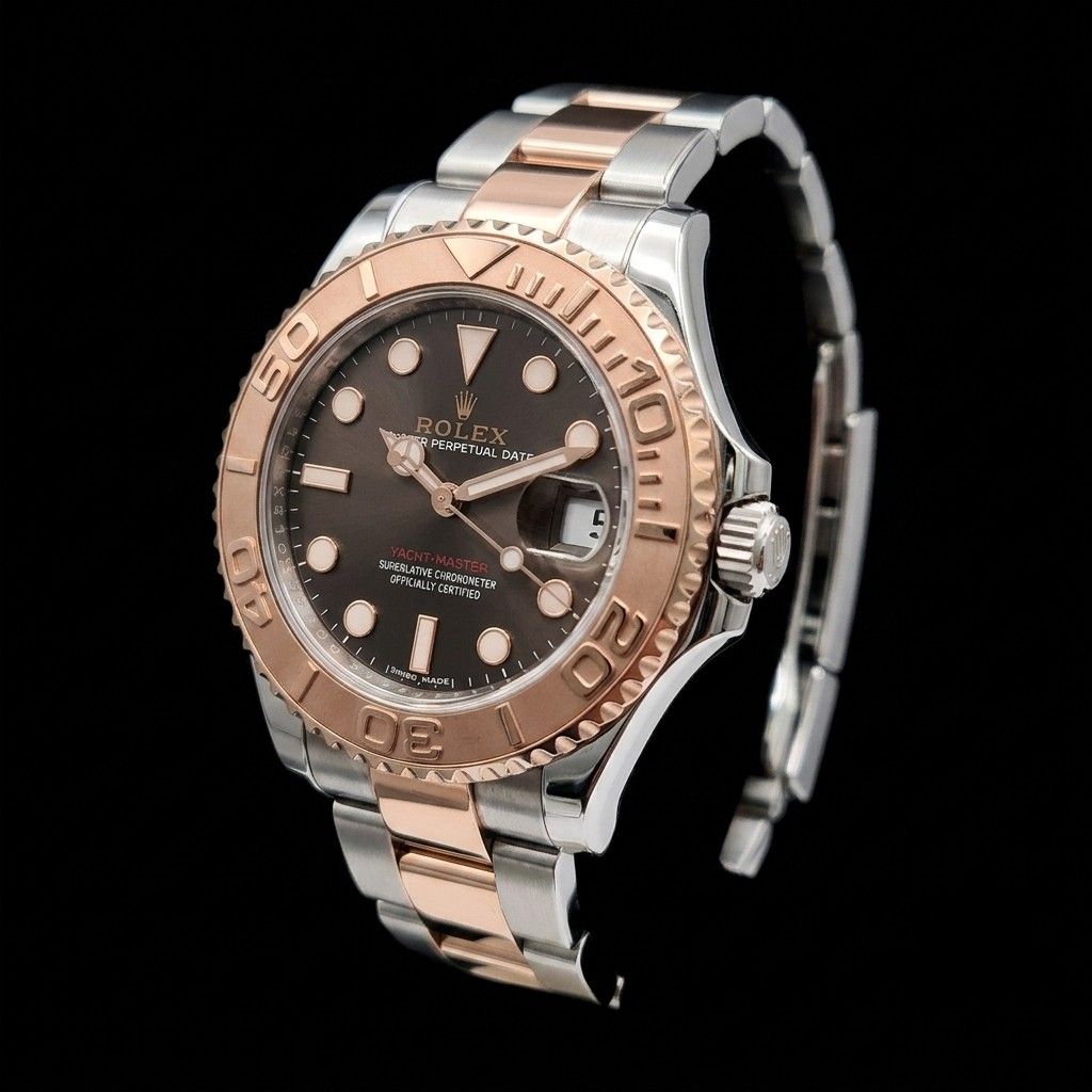 Rolex Yacht Master Ladies 37 Chocolate Dial in Rolesor 18K Everose & Stainless Steel Model Ref. M 268621 Pre-owned, Mint with Full Set 2018 (Category: Watches) located in Singapore. Submitted by luxemontresg (Listing ID 1453687311, Image 3). Description: We have for sale a Rolex Oyster Perpetual Yacht-Master 37 in Everose Gold & Stainless Steel Rolesor with Chocolate Dial from 2018 (Watch is in Mint Condition with Watch Armour Protection Flim) Mo