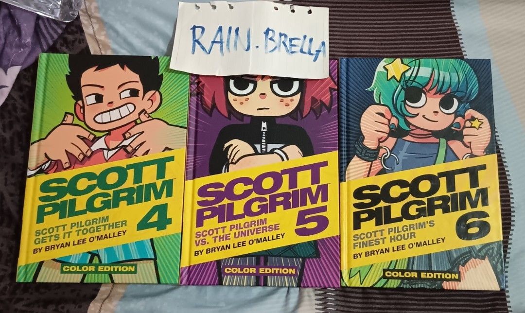 Scott Pilgrim Color Edition Comics Volumes AUTHENTIC Hard Cover (Category: Comics & Manga) located in Pasay City. Submitted by rain.brella (Listing ID 1453642667, Image 1). Description: Color edition! Price may change. Pls don't haggle; I bought them individually at a high price 😔 Priority: set taker I accept installments/down payments, but won't ship the items until payment is full. Rfs: dupes.