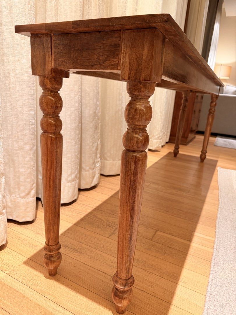 Side table (Category: Tables & Sets) located in Singapore. Submitted by oli0401 (Listing ID 1453772158, Image 3). Description: Classic custom made table - BRAND NEW!! L 200cm, W 38cm, 75cm. Legs can be dismantled for easy transportation..
