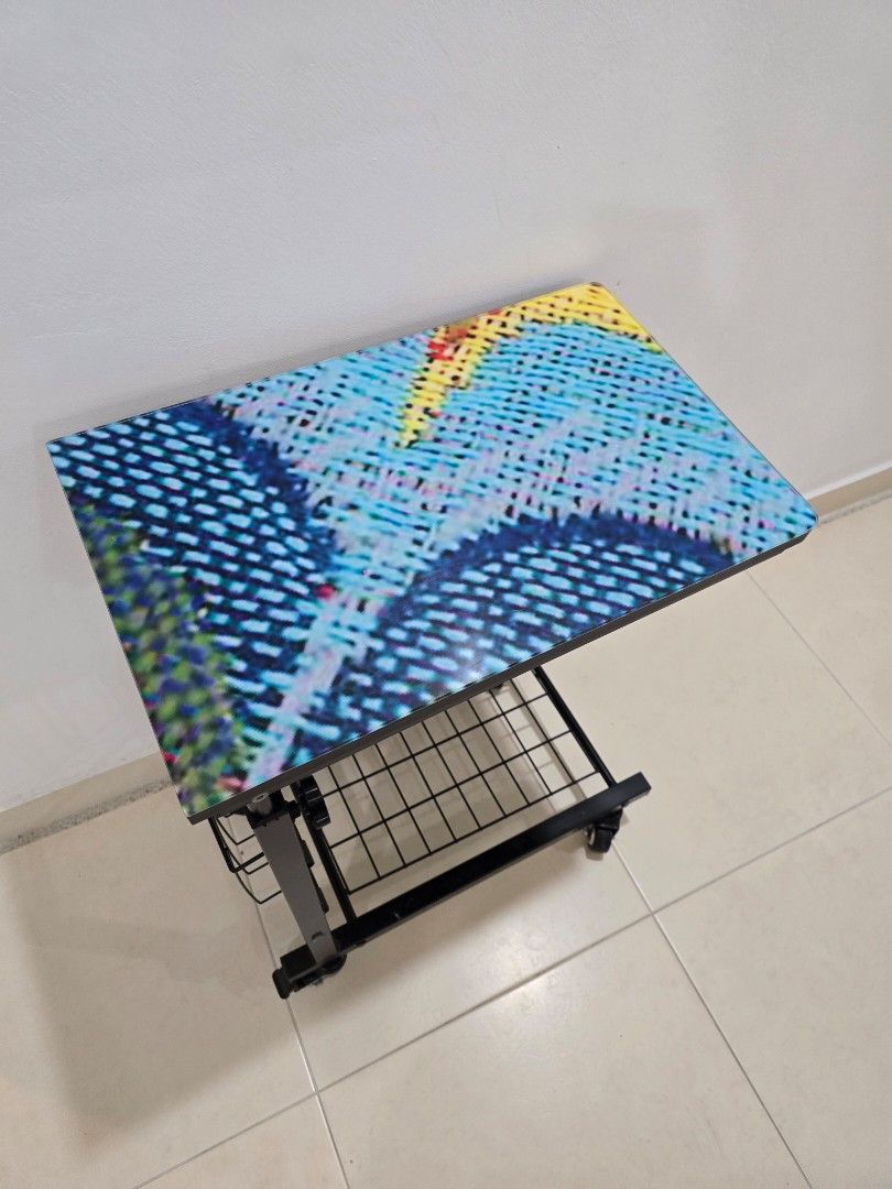 Side Table (Category: Tables & Sets) located in Singapore. Submitted by michael_0929 (Listing ID 1453811700, Image 3). Description: Acrylic Table Top with Sticker. Moving out..