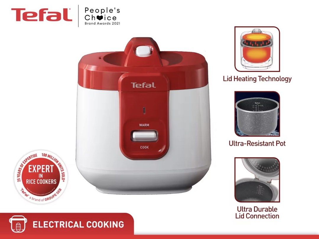 Tefal Rice Cooker (Category: Cookers) located in Makati City. Submitted by r2r82 (Listing ID 1453776328, Image 1). Description: - Tefal Rice Cooker with Lid Heating Technology - Ultra-resistant and durable pot for long-lasting use - Features ultra-durable lid connection - Backed by Tefal's 25 years of expertise and over 100 million units sold - Essential electrical cooking appliance for your kitchen.