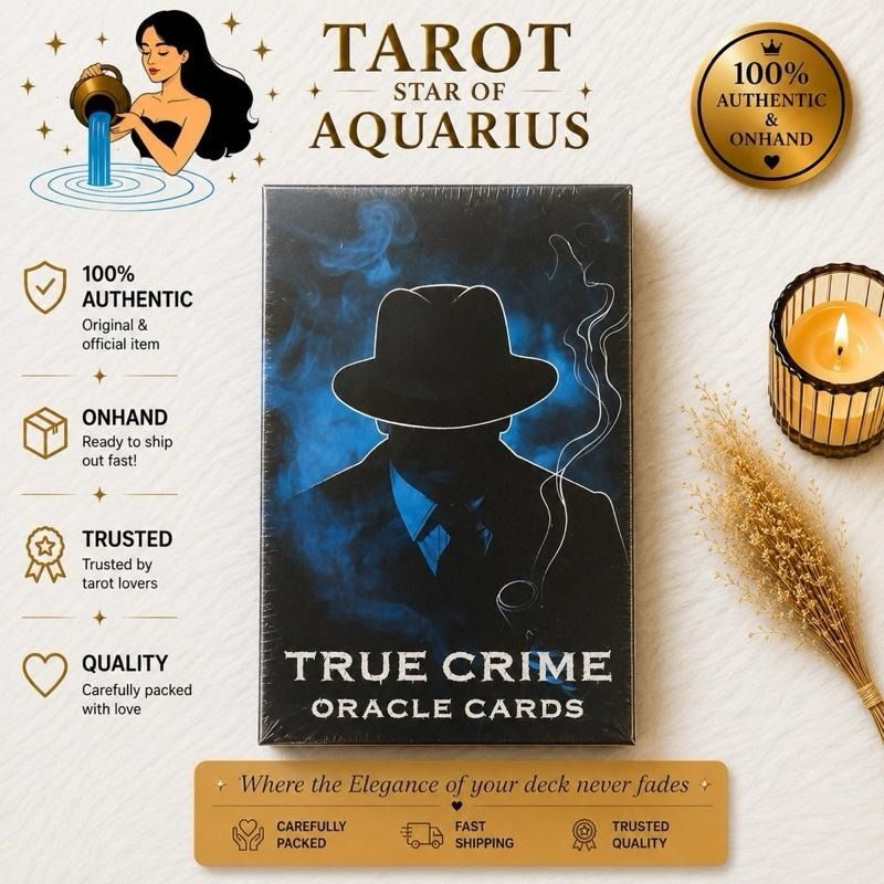 True Crime Oracle Cards (Category: Storybooks) located in Bacoor. Submitted by tarotstarofaquarius (Listing ID 1453802782, Image 1). Description: ✨ Welcome to Our Store! ✨ Discover a curated collection of 100% Authentic Imported Tarot, Oracle & Lenormand Decks from trusted publishers and creators around the world. 💎 Why Shop With Us? ✅ 100% Authentic & Imported 📦 On Hand & Ready to Ship 🚚 Fast Shipping Nationwide 🆕 Brand New & Factory Sealed 