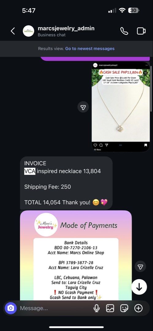 V CA White Clover Necklace Saudi Gold (Category: Necklaces) located in Cainta. Submitted by estrelle.shop (Listing ID 1453723234, Image 2). Description: - bought this item from Marcs Jewelry in Instagram in 2022 - 18K Saudi Gold Necklace (with VC Lock) 17-18" 14.5mm (4.06 grams) - in www.goldpricez.com (18k saudi gold per gram is cost ₱6,597.7 today 9/9/26) but will be selling it for lower price since i already use the necklace. - RFS: ASAPPP‼️ i