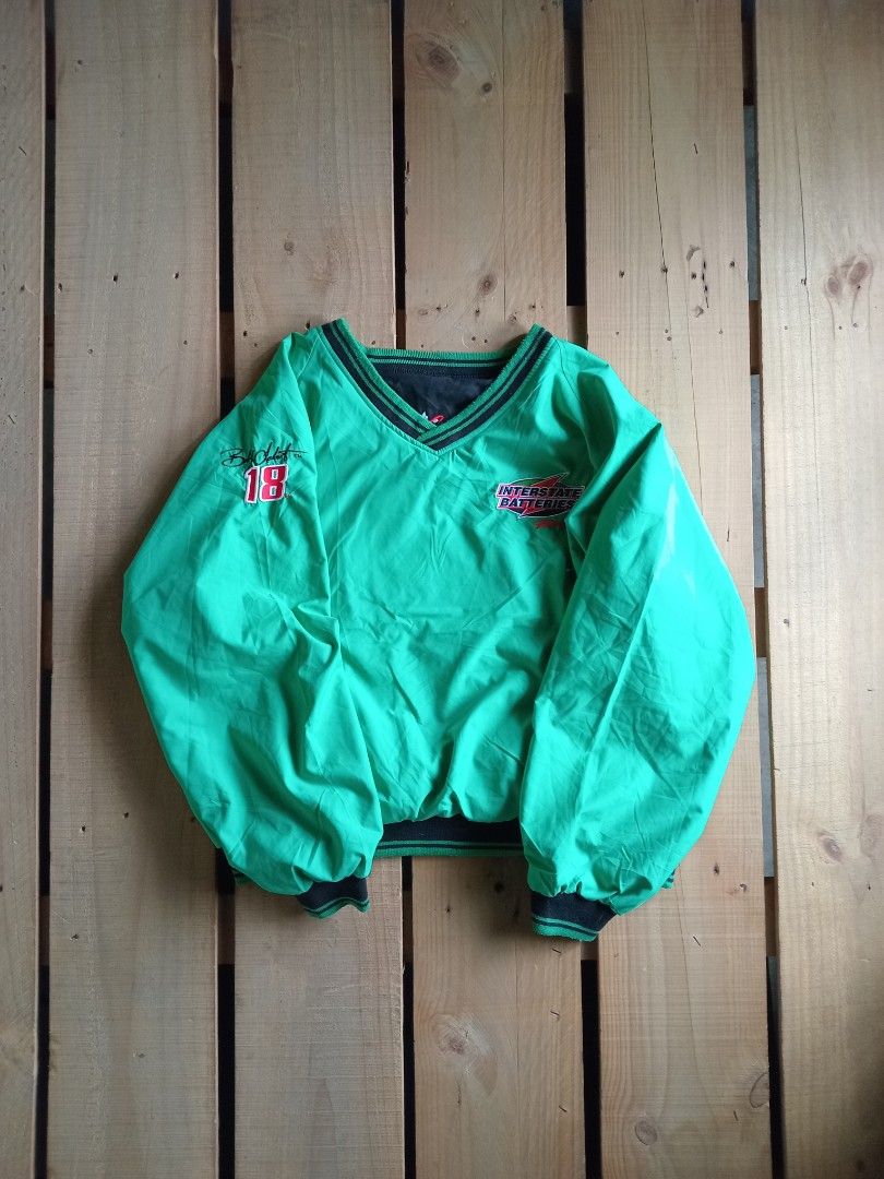 vintage reversible nascar jacket (Category: Coats, Jackets and Outerwear) located in San Isidro. Submitted by lagloots (Listing ID 1453701150, Image 1). Description: vintage reversible bobby labonte jacket nylon fabric embroidered logo both sides mas green and black in person must have piece fits xxl DIMES (IN INCHES) LENGTH: 27 / WIDTH: 28 CONDITION: 10/10 [] COLOR RATE: 10/10 ISSUE:.