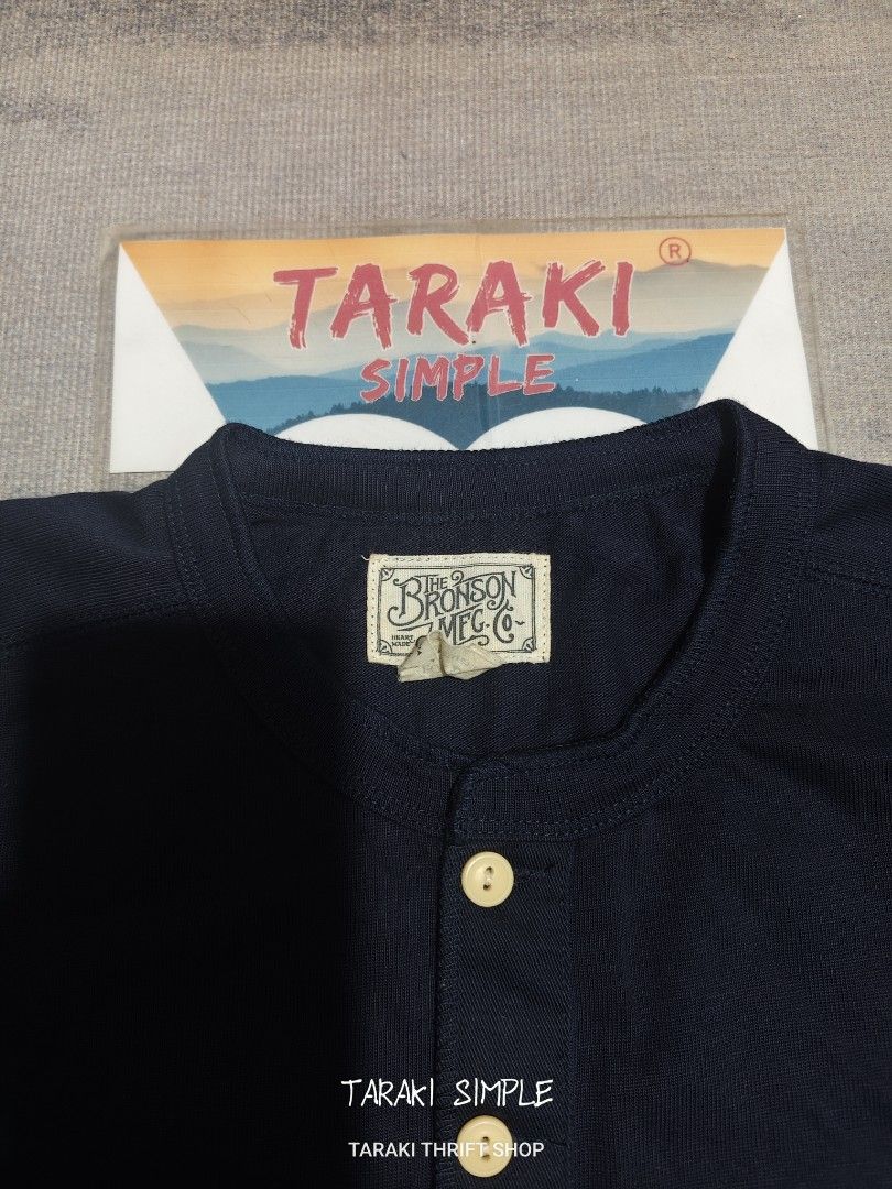VTG. DARK NAVY BLUE BRONSON MFG CO. (Category: Coats, Jackets and Outerwear) located in Baguio. Submitted by igorotak.111.taraki.com (Listing ID 1453753912, Image 3). Description: FS Vintage dark navy blue Bronson Mfg. Co. long-sleeve henley shirt features a four-button placket and heavyweight construction. AS NEW NO ISSUES SOLID NITO ♥️ L-26 W-20 CAN FIT M -L CAN DO.