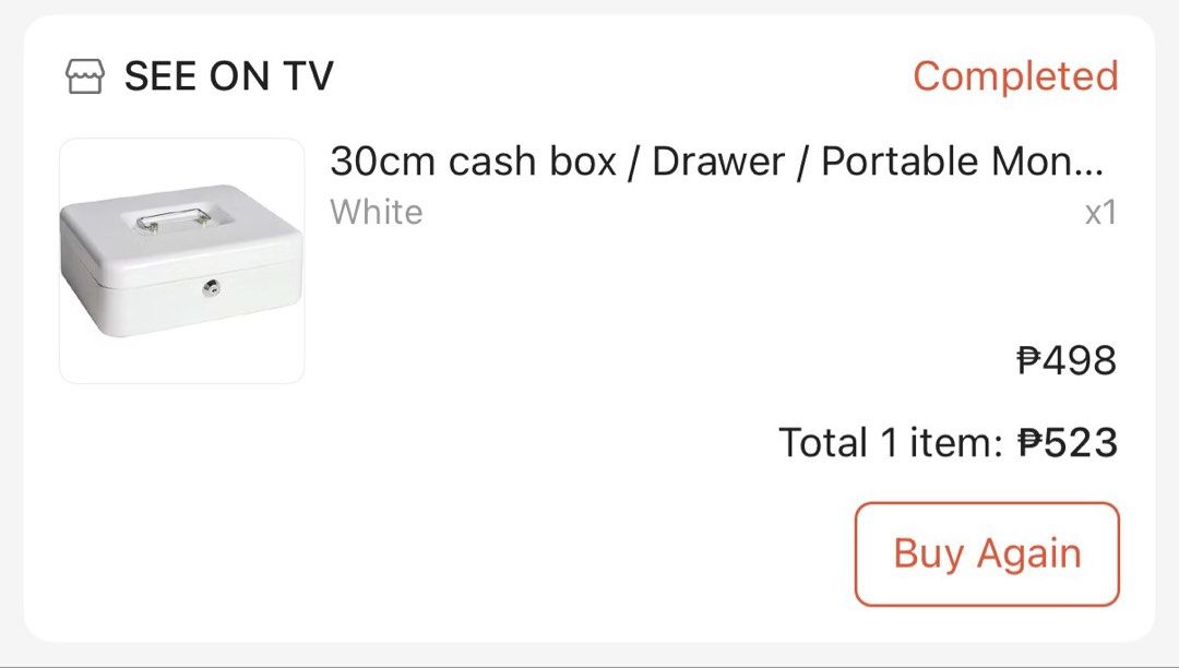 White 30cm Cash Box with Drawer and Lock (Category: Storage Boxes & Baskets) located in Batangas. Submitted by melocollects (Listing ID 1453794786, Image 1). Description: - 30cm White Cash Box - issue: no keys❌ - Built-in drawer for organizing bills and coins - Includes lock and key for security - Portable and convenient for cash storage - Ideal for home or small business use - loc: lipa batangas.