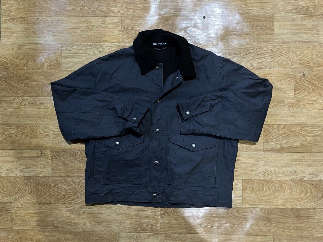 ZARA MAN JACKET (Category: Coats, Jackets and Outerwear) located in Zamboanga. Submitted by alterramz08 (Listing ID 1453746837, Image 2). Description: Zara Man Jacket Size large on tag Width 27 Length 26 Excellent Condition Price : 1,200 Pesos !!.
