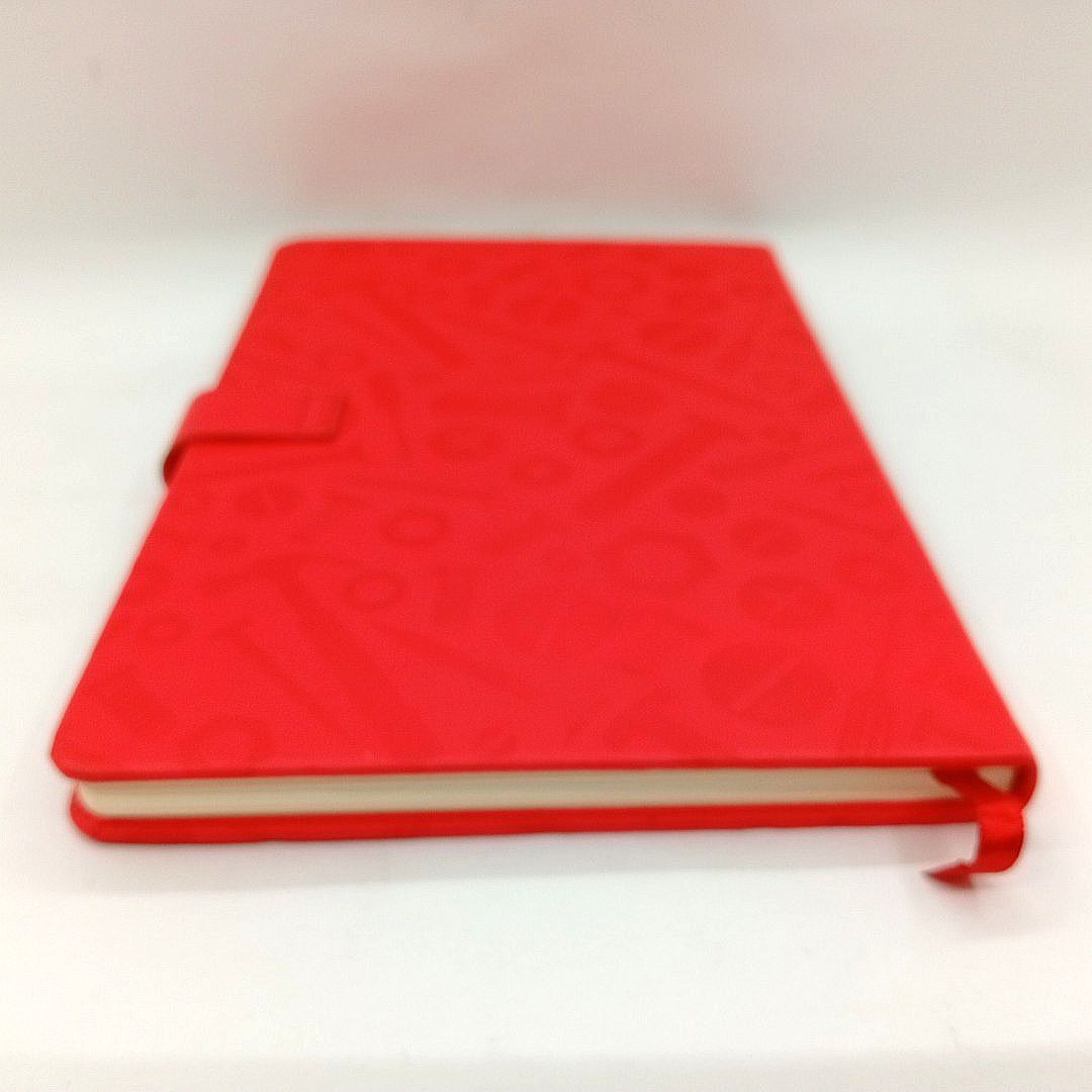 2023 Red Hardbound Journal Notebook (Category: Stationery & School Supplies) located in Imus. Submitted by mostlyvintage (Listing ID 1453876121, Image 3). Description: 🎀 ideal to repurpose for junk journaling 🎀 🎀 red notebook from Ace Hardware 🎀 🎀 features a cool embossed pattern of tools (hammers, screws, nuts) 🎀 🎀 strap closure with Ace Hardware logo which can be easily removed 🎀 🎀 includes a ribbon bookmark 🌸 for fashion finds and ot