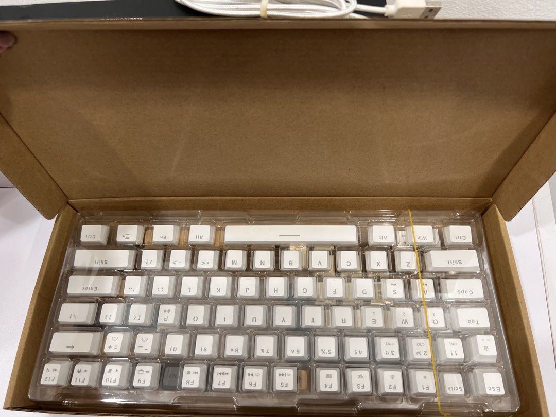 Ajazz mechanical keyboard (Category: Computer Keyboard) located in Manila. Submitted by threadtressure (Listing ID 1453952330, Image 3). Description: Ajazz K870T hot swappable keyboard bluetooth and wired pairing. With additional keycaps. Keycaps on photo are the additional keycaps. Stock keycaps are the ones on the box. RFS: Need a different layout for keyboard Condition: 10/10 No issues.