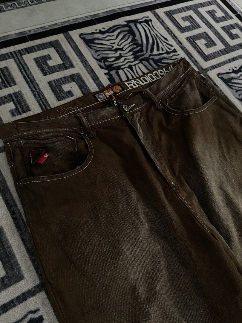 Akademiks Washed Baggy Jeans (Category: Jeans) located in Angono. Submitted by i.prayweprosper (Listing ID 1453942726, Image 2). Description: Akademiks Dimensions: 38" x 45" (WxL) 36 on tag 16" Thighs 10.5" Hem Minimal Heeldrag, Sign of Usage 9.2/10 Condition Dm offers, can do trades..