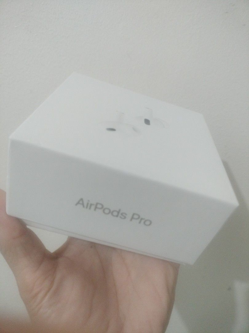 Apple airpods pro 2nd gen (Category: Earphones) located in Quezon City. Submitted by shelladvi729136 (Listing ID 1453869817, Image 2). Description: Bought in the US. Complete with box and inclusions also the charging cable. Just opened never used. Buds still have the plastic on them. .