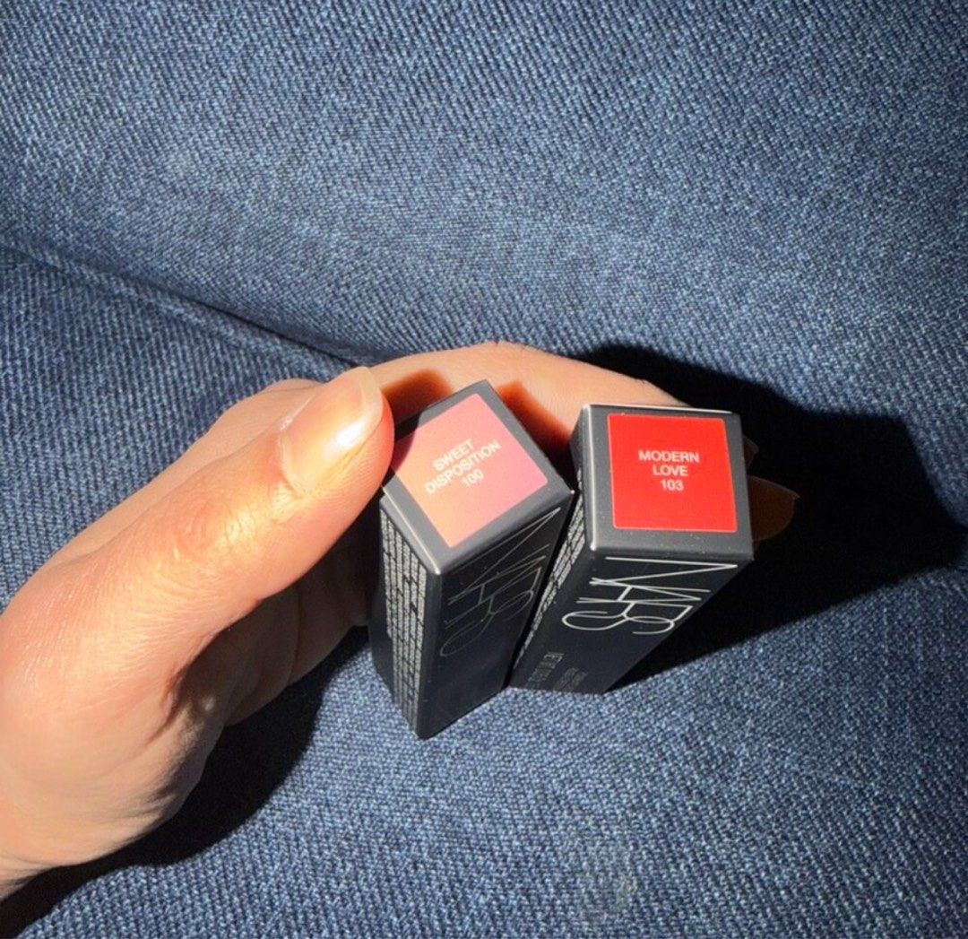 Authentic NARS Powermatte Lipstick - Sweet Disposition 100 (Category: Makeup) located in Abucay. Submitted by dianaclutz (Listing ID 1454002336, Image 2). Description: - NARS Powermatte Lipstick - Shade: 100 Sweet Disposition (pinky-nude) - Size: Full size (1.5g) - Formula: Ultra-matte - Perfect for: Everyday wear or subtle glam - Reason for selling: Too many lipsticks.