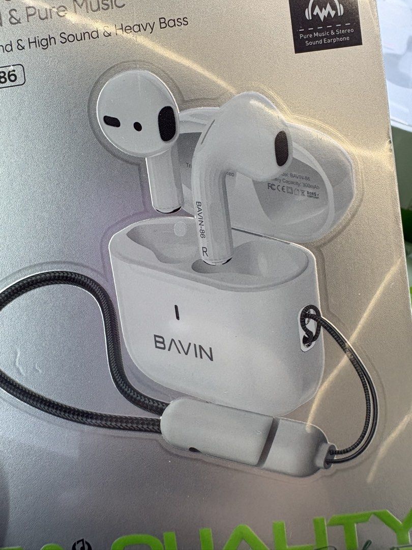 Bavin True Wireless Earphone bavin 86 (Category: Portable Audio Accessories) located in Taguig. Submitted by grassyyieeebeyb (Listing ID 1453923263, Image 2). Description: Bavin brand True Wireless Earphone.