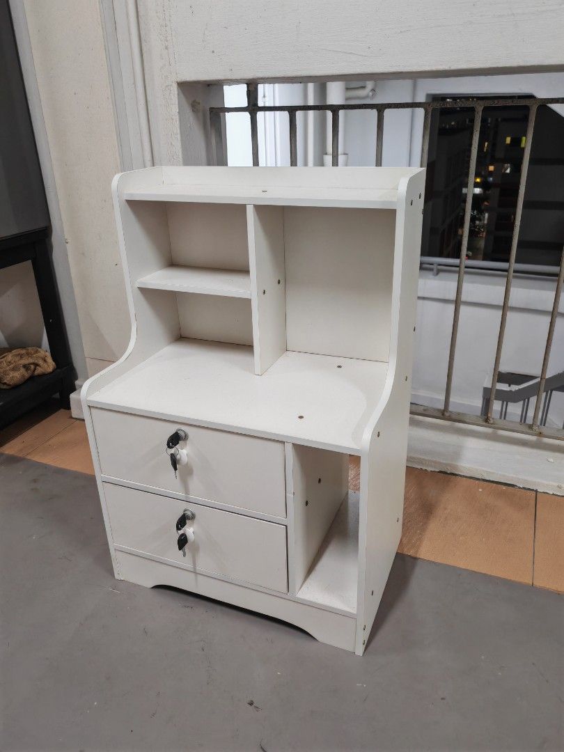 Bedside table (Category: Shelves, Cabinets & Racks) located in Singapore. Submitted by raelity.tactical (Listing ID 1453838897, Image 2). Description: - Low bedside table - As-is.
