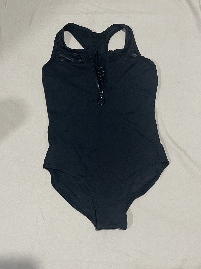 Black Zip up Leotard (Category: Bikinis & Swimsuits) located in Manila. Submitted by ceeejdec (Listing ID 1453929524, Image 1). Description: - Functional front zipper with ring pull - w mesh detailing on upper chest and back - racerback design.