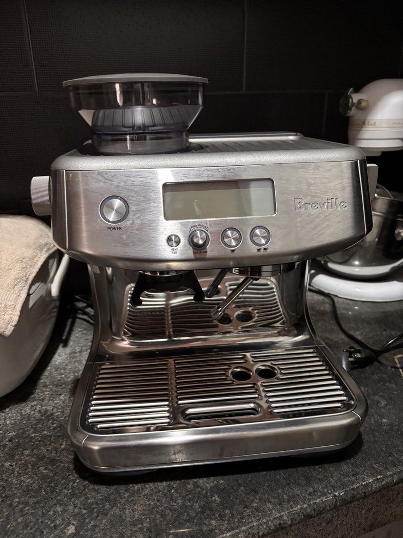 Breville Barista Pro Espresso Coffee Machine (Category: Coffee & Tea Tableware) located in Pasig City. Submitted by kimstore_ (Listing ID 1453926490, Image 1). Description: Lightly used. Complete accessories with box.