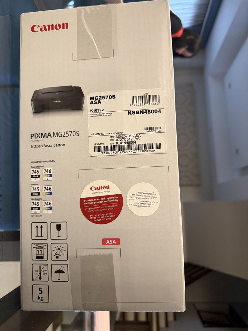 Canon PIXMA MG2570S All-in-One Printer (Category: Printers, Scanners & Copiers) located in Taguig. Submitted by superbshops.ph (Listing ID 1453821210, Image 3). Description: - Canon PIXMA MG2570S All-in-One Printer - Functions: Print, Copy, Scan - Hybrid Ink System for quality prints - Auto Power On feature - Comes with a Free Web App - Ink cartridge compatibility details in photos - Check box for contents and system requirements.