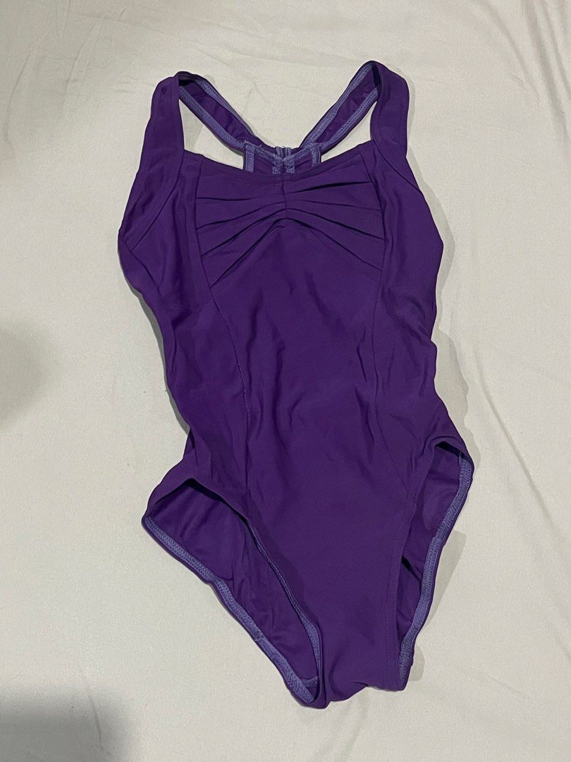 Capezio Purple Ruched Leotard (Category: Activewear) located in Manila. Submitted by ceeejdec (Listing ID 1453929372, Image 1). Description: - Vibrant purple leotard - Flattering ruched front detail - Stylish racerback with back cutout .