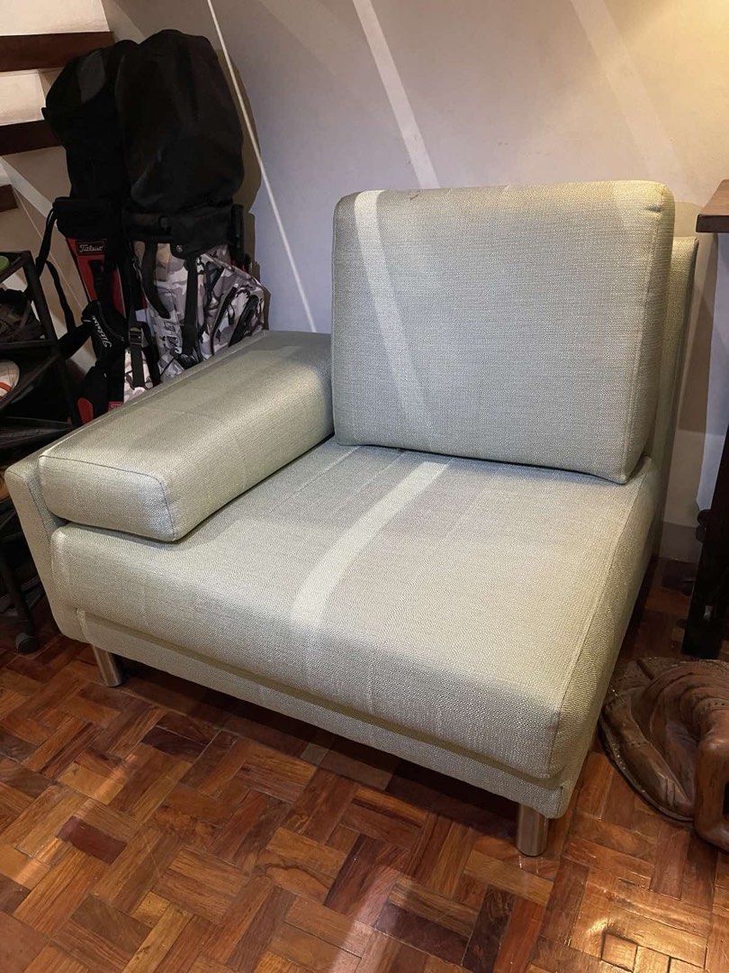 Cheap Cozy Modern Sofa for Sale! (Category: Sofas) located in Pasig City. Submitted by buymystuff_ph (Listing ID 1453985639, Image 2). Description: Cheap Cozy Modern Sofa for Sale! In extremely good condition (like new) COMBINED 9 FEET Only P9,000 only! Still negotiable! Reason for sale: Declutterring Mode of Delivery: Lalamove Mode of Payment: Gcash Dm for more questions! .