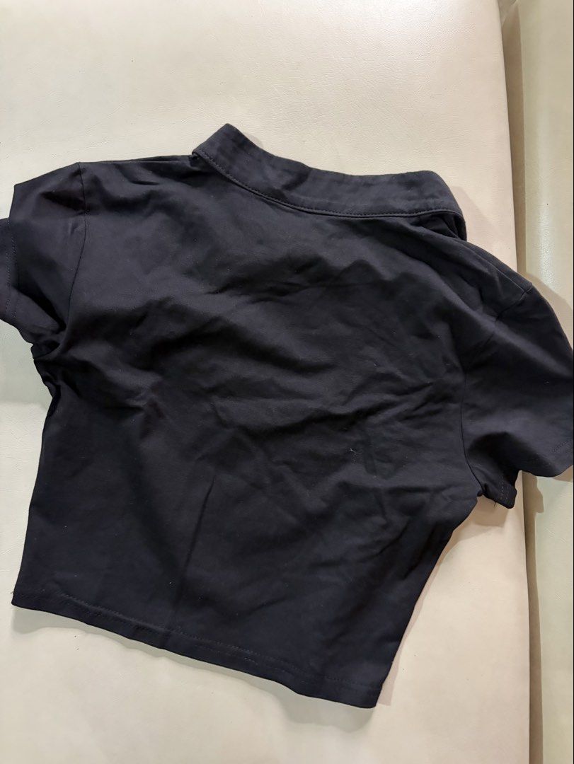 chinese collar style cropped top (Category: Blouses) located in Cainta. Submitted by comethruuu (Listing ID 1453860747, Image 2). Description: bought from the 🍊app years ago barely used, worn for tiktoks only no flaws! size small.