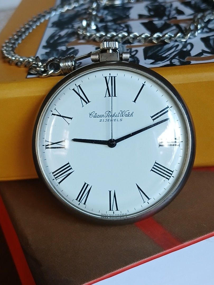 CITIZEN Pocket Watch, Manual Winding (Category: Luxury Watches) located in Tabaco. Submitted by igoys-watches (Listing ID 1453891037, Image 2). Description: CITIZEN, Manual Winding ✅️Good Running Condition ✅️Accurate Time ✅️All Original Head ✅️With Provided Box ✅️In Great Condition ✅️Vintage, Late 1970s ✅️Mint Condition (LIKE NEW) ✅️Clean Dial ✅️Collectible ✅️100% Made in Japan ❌️Shows minimal signs of usage ❌️Afte market chain but in great condi