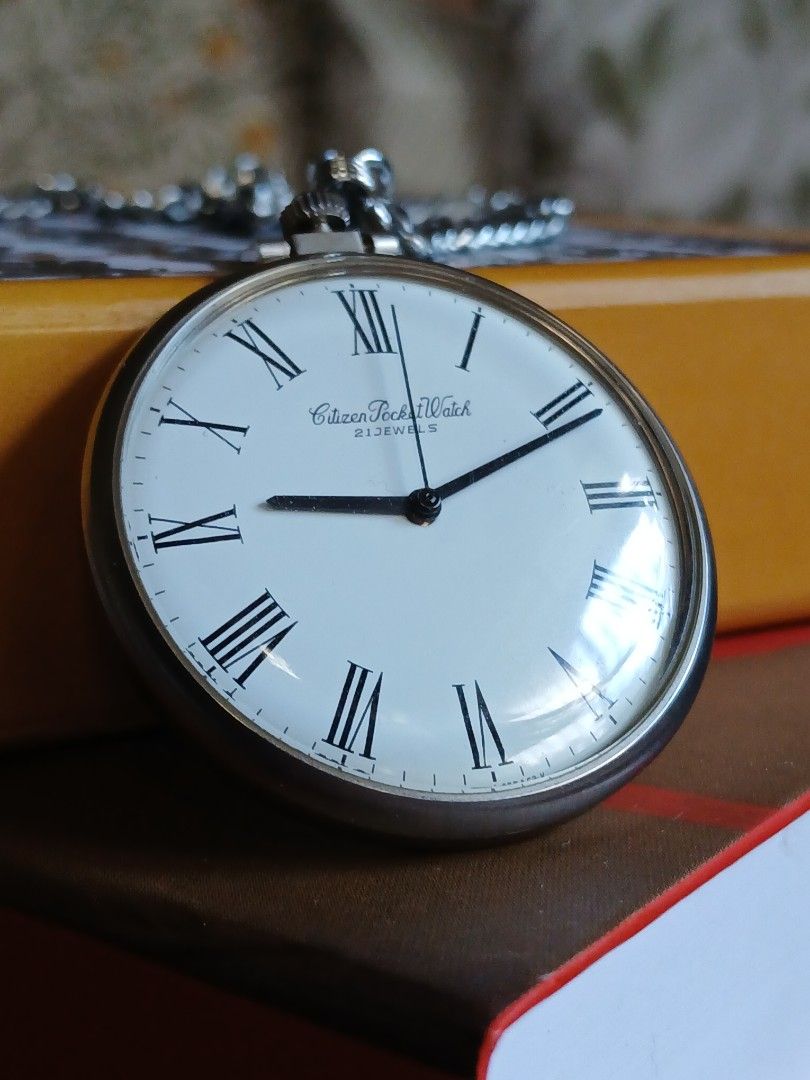 CITIZEN Pocket Watch, Manual Winding (Category: Luxury Watches) located in Tabaco. Submitted by igoys-watches (Listing ID 1453891037, Image 1). Description: CITIZEN, Manual Winding ✅️Good Running Condition ✅️Accurate Time ✅️All Original Head ✅️With Provided Box ✅️In Great Condition ✅️Vintage, Late 1970s ✅️Mint Condition (LIKE NEW) ✅️Clean Dial ✅️Collectible ✅️100% Made in Japan ❌️Shows minimal signs of usage ❌️Afte market chain but in great condi