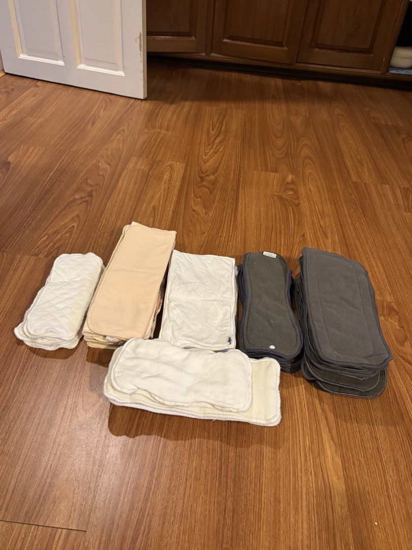 Cloth Diaper Insert bundle (40+ pieces - Full time stash) (Category: Diapers & Baby Wipes) located in Muntinlupa City. Submitted by nmphk (Listing ID 1453899429, Image 1). Description: - Bundle of cloth diaper inserts, including Aimerie - Includes charcoal bamboo, he m p & cotton - No stains but there is some pilling and lint on some of the inserts - 40+ inserts total - Very absorbent and used in a large rotation - Ideal for cloth diapering, can 