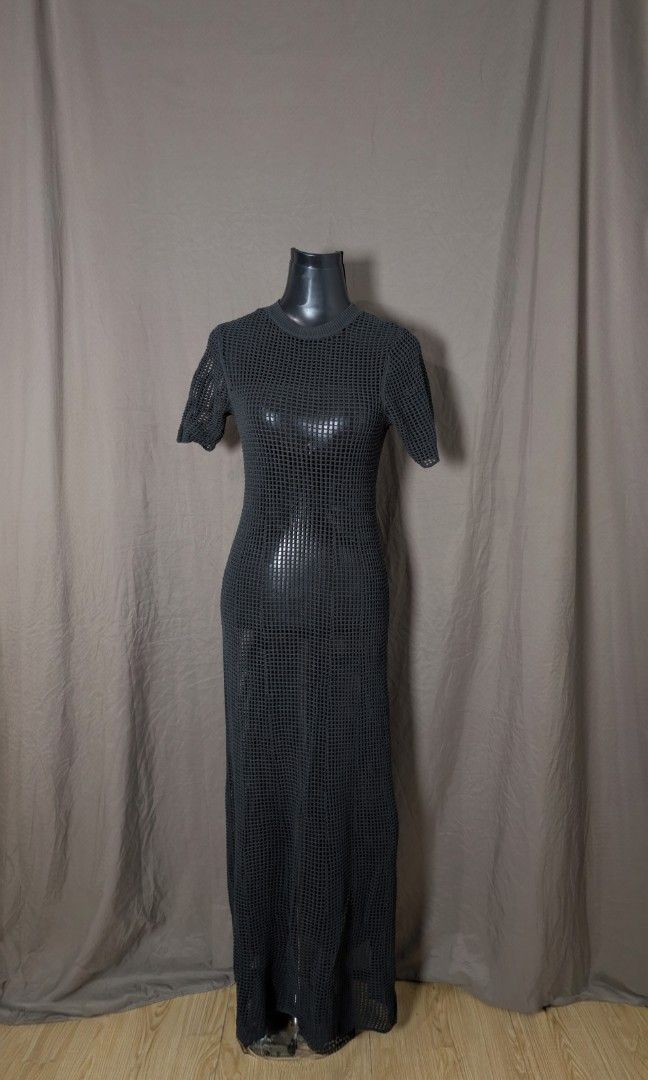 COS | Knitted Paper Dress (Category: Dresses) located in Taytay. Submitted by _deya (Listing ID 1453835232, Image 3). Description: Brand: COS Tagged Size: S Color: Gray Material: 100% Paper Knit (Knitted Part), Woven Part: 100% Polyester Measurements (laid flat): - Bust: 14” - Waist: 13.5” - Hips: 16” - Length: 56.5” Authentic COS paper knit maxi dress. Flaws: None Payment: Payment first. Shipping: J&T Express (shipping fee will be shouldered by 