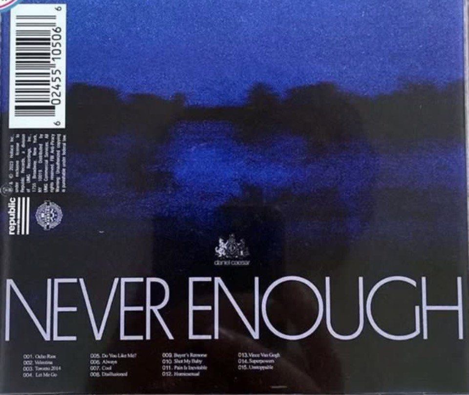 DANIEL CAESAR: NEVER ENOUGH (Category: CDs & DVDs) located in Singapore. Submitted by cd_deals (Listing ID 1453963840, Image 2). Description: New and Sesled By mail or self collect .