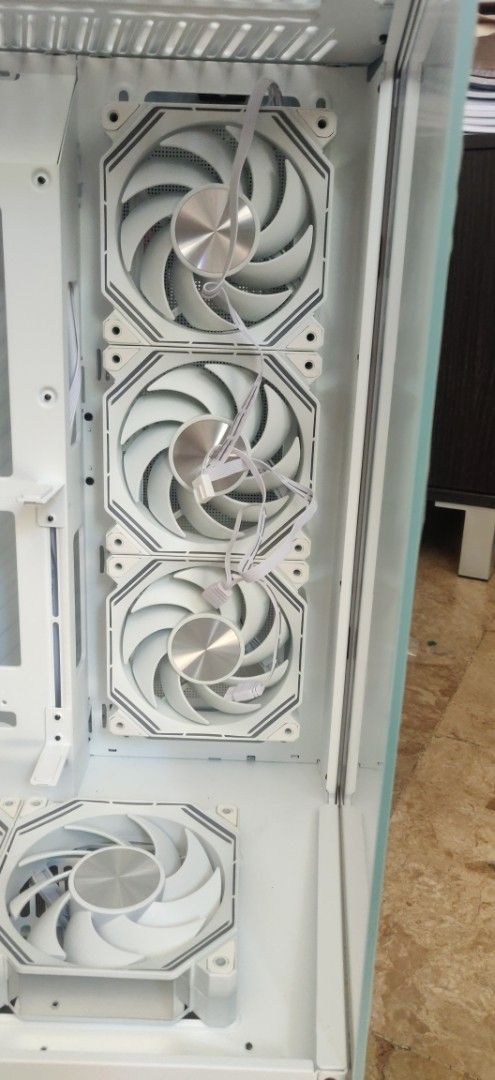 RUSH!! Darkflash DY470 ATX Case (WITH 7 FANS) (Category: Computer Parts) located in Quezon City. Submitted by fredaxcaio (Listing ID 1453876192, Image 2). Description: Darkflash DY470 PC Case, White. Includes 7 fans. Tempered glass side panel. Ready for build. ATX CASE. Delivery fee excluded from price. .