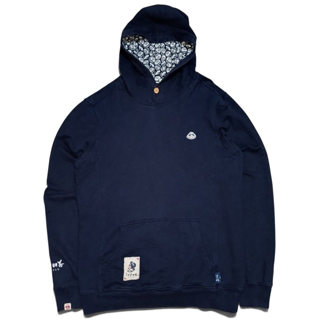 Edwin Edo Katsu Buttoned Navy Blue Hoodie (Category: Hoodies) located in Iloilo. Submitted by old_times (Listing ID 1453909125, Image 1). Description: Edwin Edo Katsu Buttoned Navy Blue Hoodie measurements (inches): Size: L Width: 21 Length: 29.1 Arm Length: 27.5 Opening (Hem Width): 17.9 (ribbed) Condition: - No issue - Heavy Cotton ₱400 (+ Shipping Fee) loc: iloilo courier: J&T Shipping (nationwide.