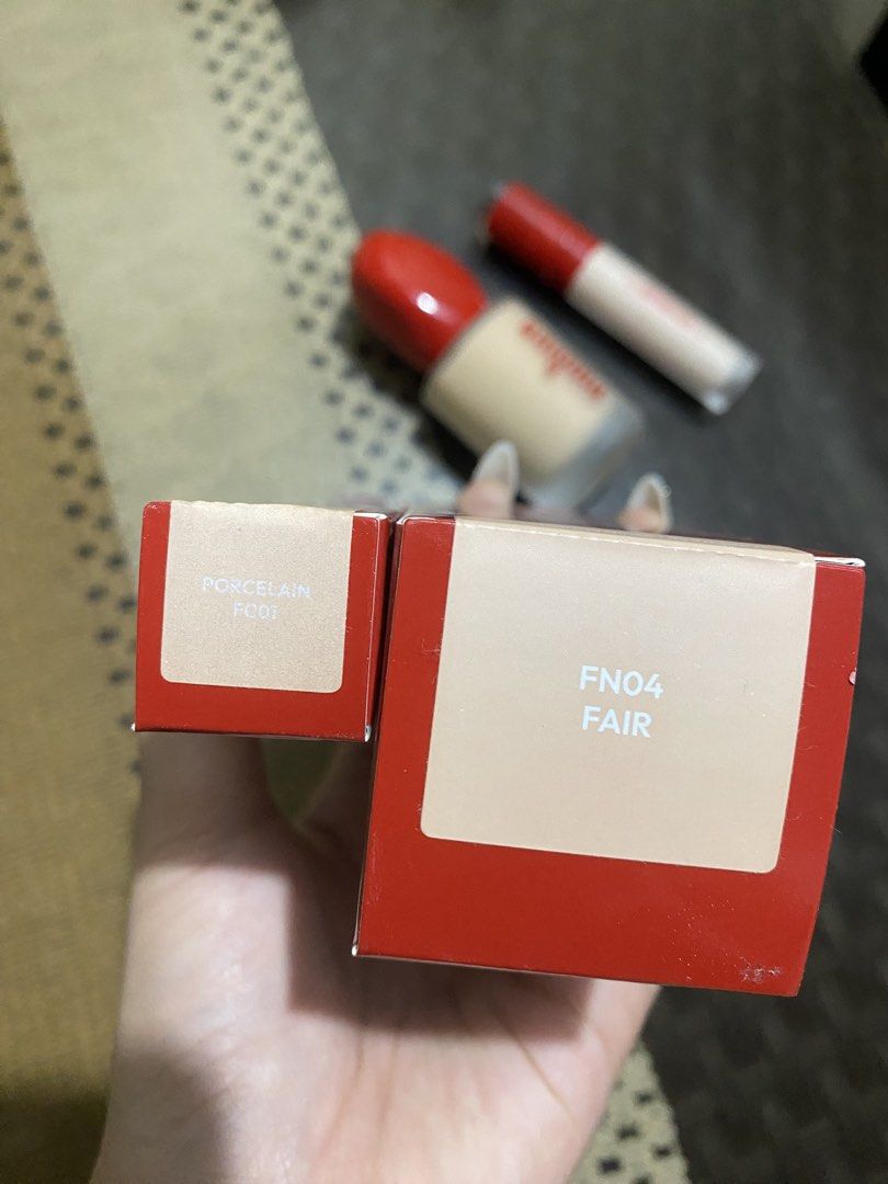 Enigma foundation & Concealer (Category: Makeup) located in Quezon City. Submitted by achiiwappp (Listing ID 1453978730, Image 3). Description: Both swatched only Not for me huhu mas pref ko strokes :( Shade: Fair and Porcelain Slightly nego .