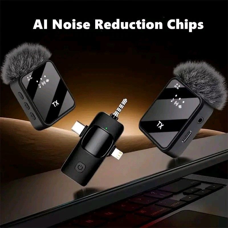 F11-2 Wireless Microphone 3-in-1 Lavalier Mic (Category: Microphones) located in Manila. Submitted by marvieobordo (Listing ID 1453984480, Image 2). Description: - F11-2 Wireless Microphone Set - 3-in-1 Lavalier Mic System - Perfect for Dual Live Streaming, Video Recording, Interviews - Package Includes: 2 Microphones, 1 Receiver, Charging Cable - Features AI Noise Reduction Chip for Crystal Clear Audio - Simple Plug-and-Play Setup, Easy to Use.