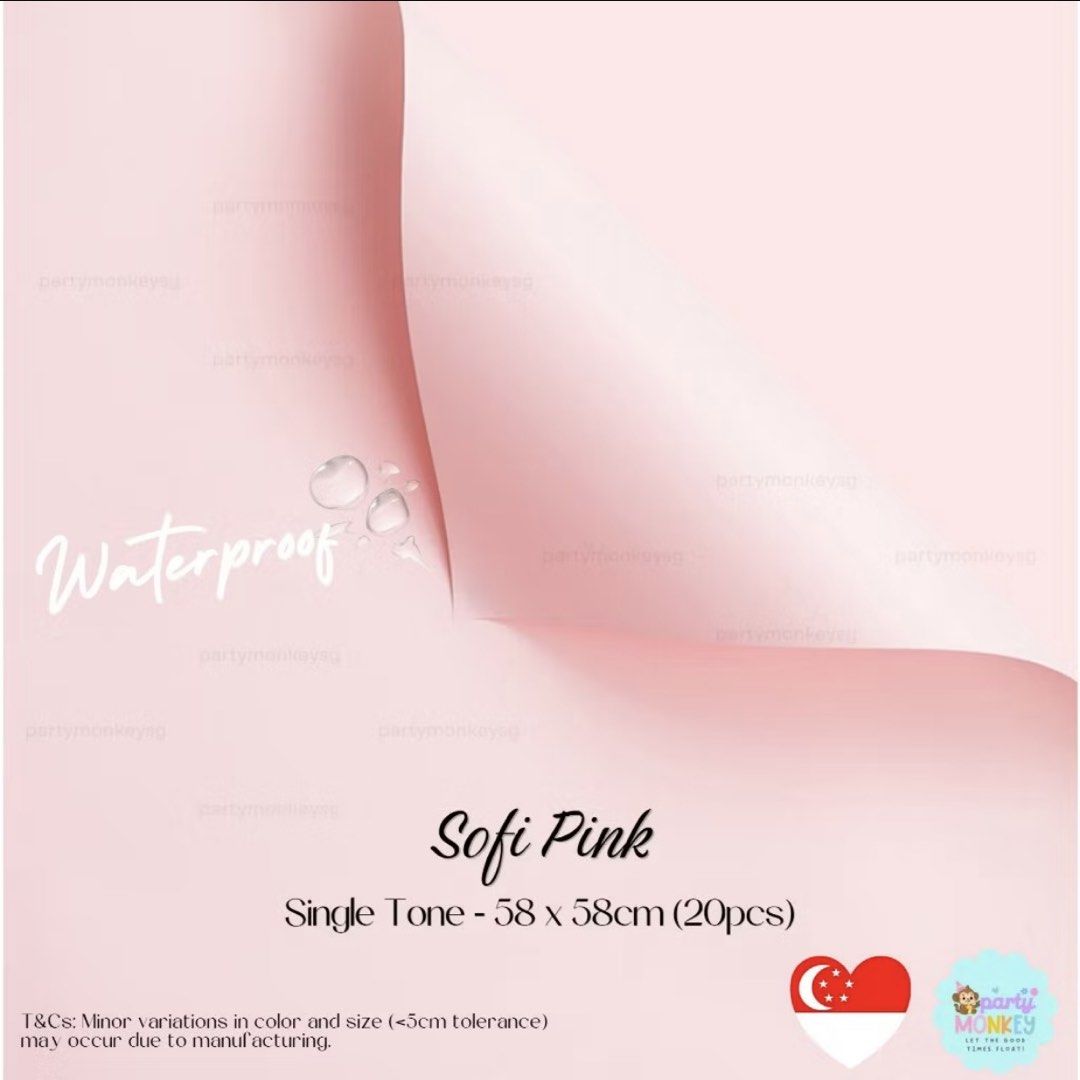 Flower wrapper (Category: Craft Supplies & Tools) located in Singapore. Submitted by eejlnry (Listing ID 1453873816, Image 3). Description: clearing stuff from my flower business dimensions: 58cm by 58cm colours: white, soft pink, black and ruby everything for $10 check out my other listings for more flower wrappers - if you purchase all my flower wrappers listings, i can give it to you for $30!.
