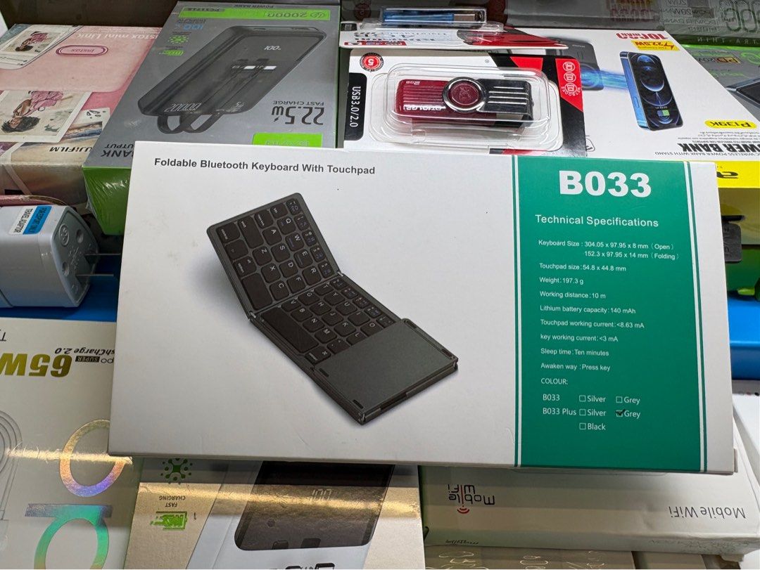 Foldable Wireless Bluetooth Keyboard with Touchpad (Category: Computer Keyboard) located in Taguig. Submitted by grassyyieeebeyb (Listing ID 1453922516, Image 3). Description: Foldable Wireless Bluetooth Keyboard with Touchpad.