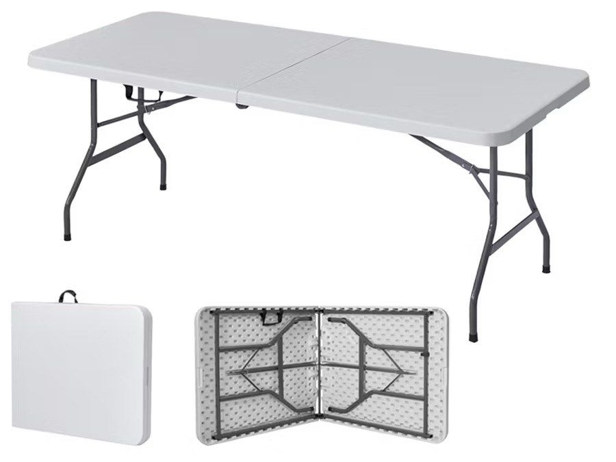 Folding Table (Category: Tables & Sets) located in Singapore. Submitted by ohsinchan (Listing ID 1453861876, Image 1). Description: - folding table - 1.5m when opened, 75cm when folded - Folds in half for easy storage and transport - Built-in handle for portability - Strong and stable design - Secure locking clasps.