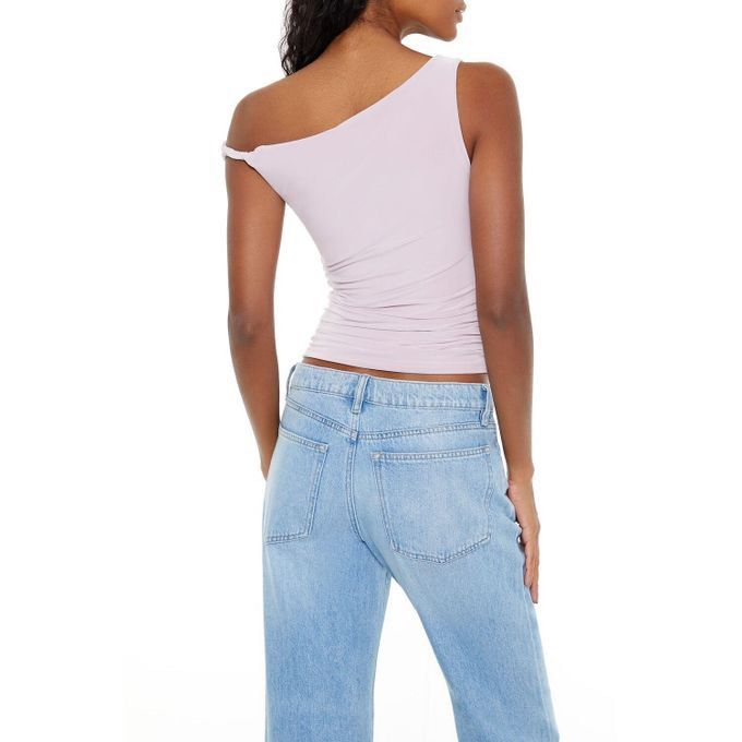 Forever 21 Lilac Asymmetrical Tank Top (Category: Sleeveless) located in Angeles City. Submitted by ginlyy (Listing ID 1453975631, Image 2). Description: Original F21 Used once only can pass as bnew Size M on tag Color nya tlaga is same sa model photo nagiba lng sa actual photos due to lighting tlaga Add 100 for sf.